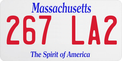MA license plate 267LA2