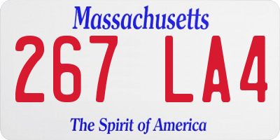 MA license plate 267LA4
