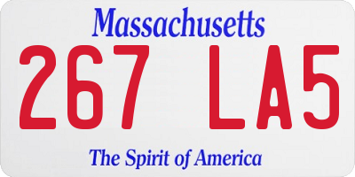 MA license plate 267LA5