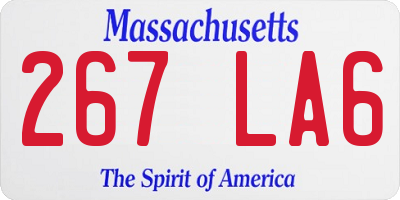 MA license plate 267LA6