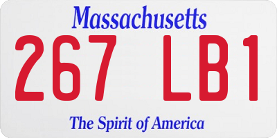 MA license plate 267LB1