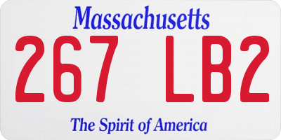 MA license plate 267LB2