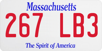 MA license plate 267LB3