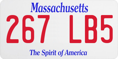MA license plate 267LB5