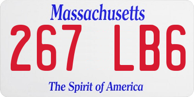 MA license plate 267LB6