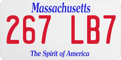 MA license plate 267LB7