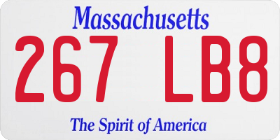 MA license plate 267LB8