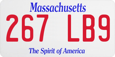 MA license plate 267LB9