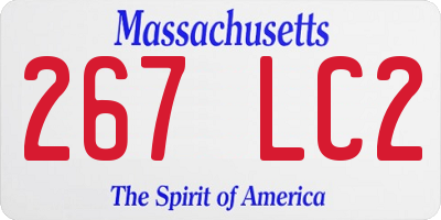 MA license plate 267LC2