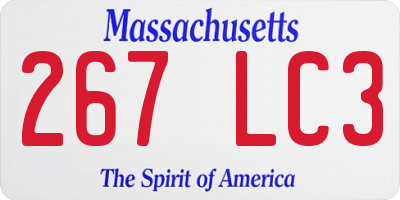 MA license plate 267LC3