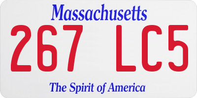 MA license plate 267LC5
