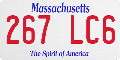 MA license plate 267LC6