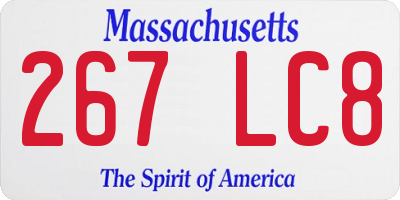 MA license plate 267LC8