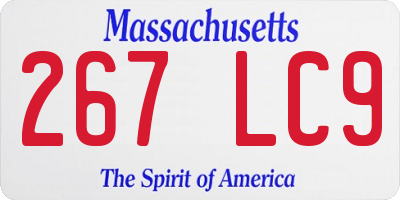 MA license plate 267LC9