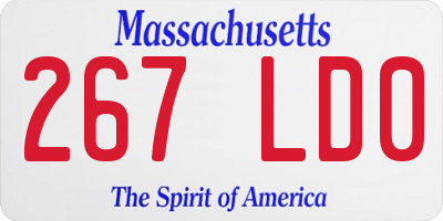 MA license plate 267LD0