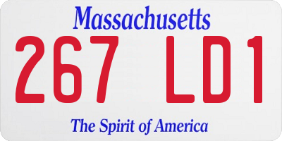MA license plate 267LD1
