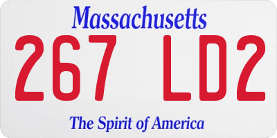 MA license plate 267LD2