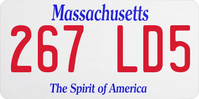 MA license plate 267LD5