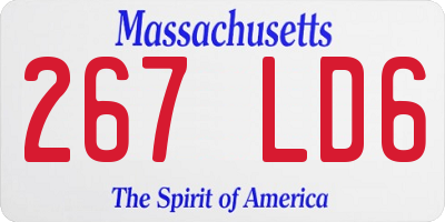 MA license plate 267LD6
