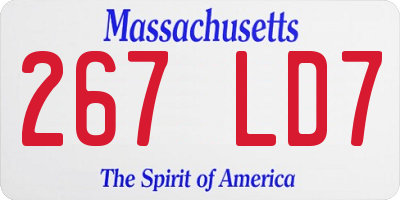MA license plate 267LD7