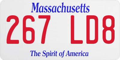 MA license plate 267LD8