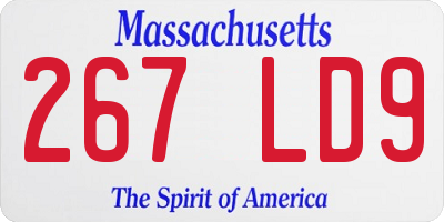 MA license plate 267LD9