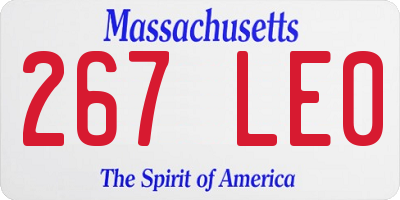 MA license plate 267LE0