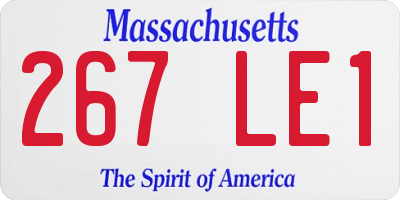 MA license plate 267LE1