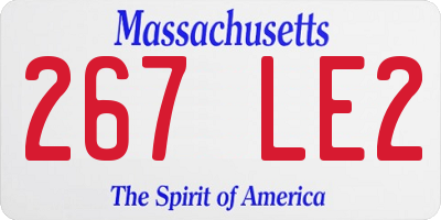 MA license plate 267LE2