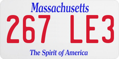 MA license plate 267LE3