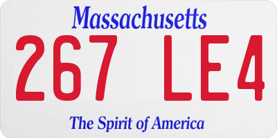 MA license plate 267LE4