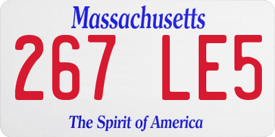 MA license plate 267LE5