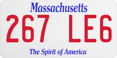 MA license plate 267LE6