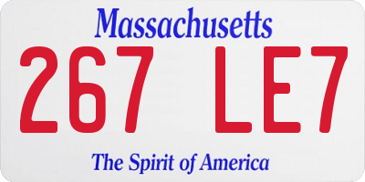 MA license plate 267LE7