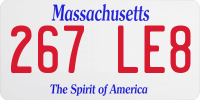 MA license plate 267LE8