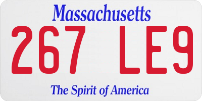 MA license plate 267LE9
