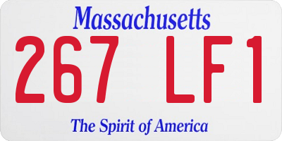 MA license plate 267LF1