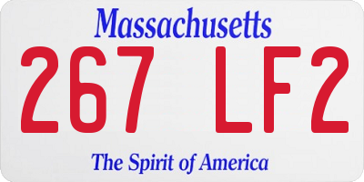 MA license plate 267LF2
