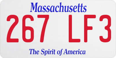 MA license plate 267LF3