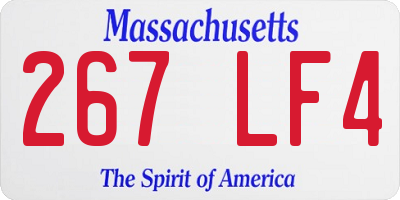MA license plate 267LF4