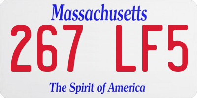 MA license plate 267LF5