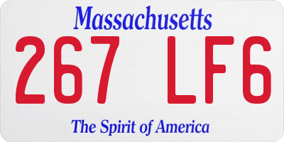 MA license plate 267LF6