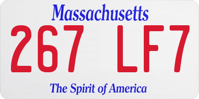 MA license plate 267LF7