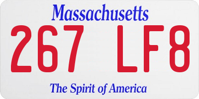 MA license plate 267LF8