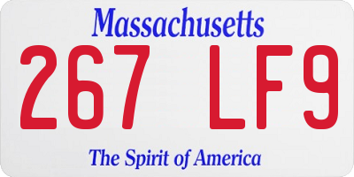 MA license plate 267LF9