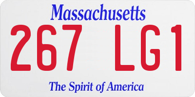 MA license plate 267LG1