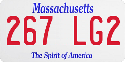 MA license plate 267LG2