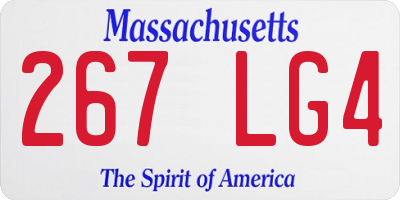MA license plate 267LG4