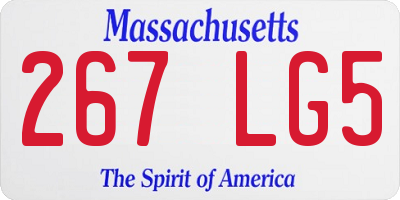MA license plate 267LG5