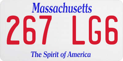 MA license plate 267LG6
